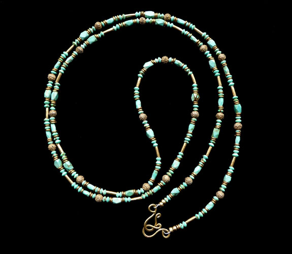 Dannielle Carbone - Afghan Turquoise and Brass Necklace